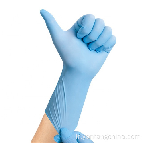 Gants de laboratoire de laboratoire de caoutchouc de nitrile sans poudre de chimio